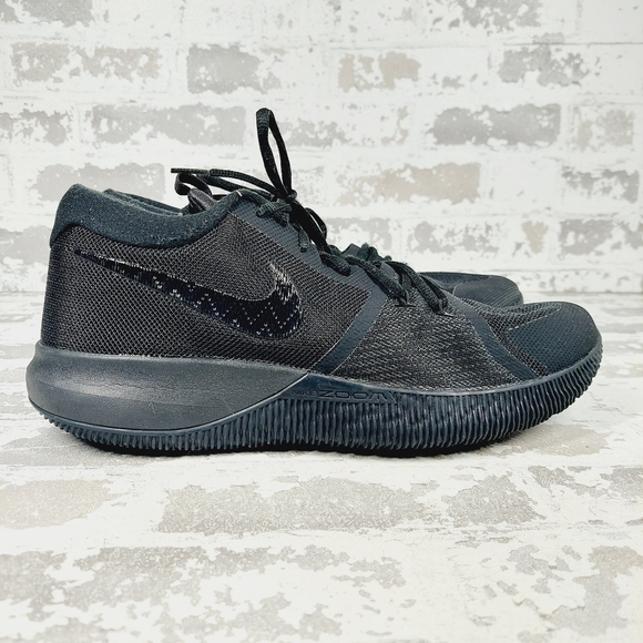 Nike Zoom Assersion Triple Black Lace Up Lightweight Basketball Sneakers V720 - Picture 5 of 11